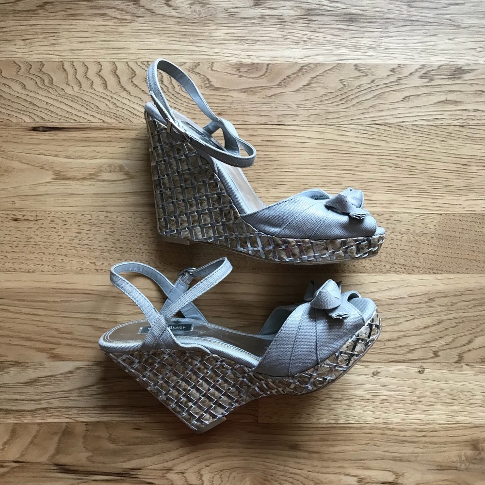 WHBM silver wedges